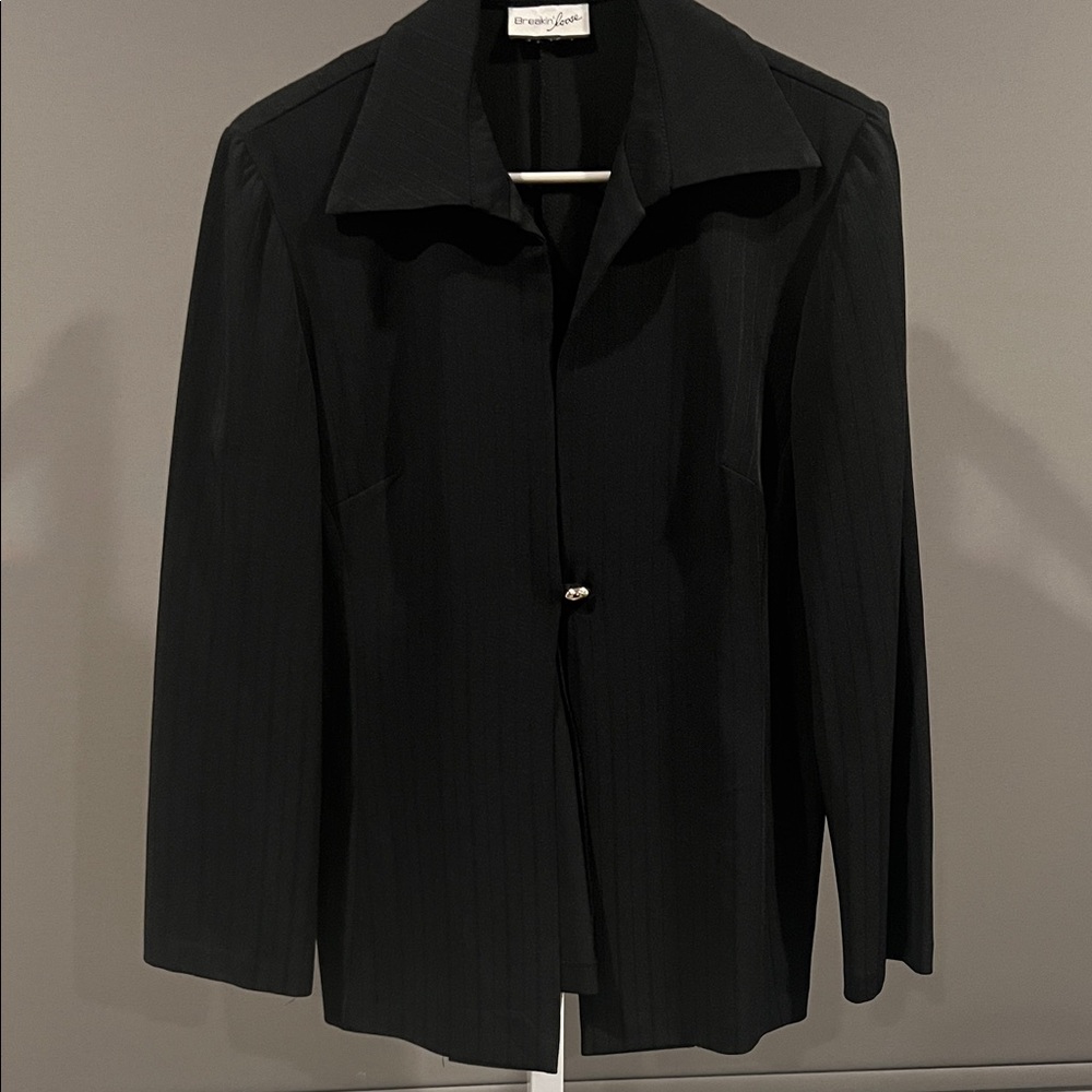 Vintage Pinstriped Black Blazer